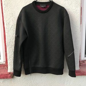 3.1 Phillip Lim Black Embossed Neoprene Sweatshirt